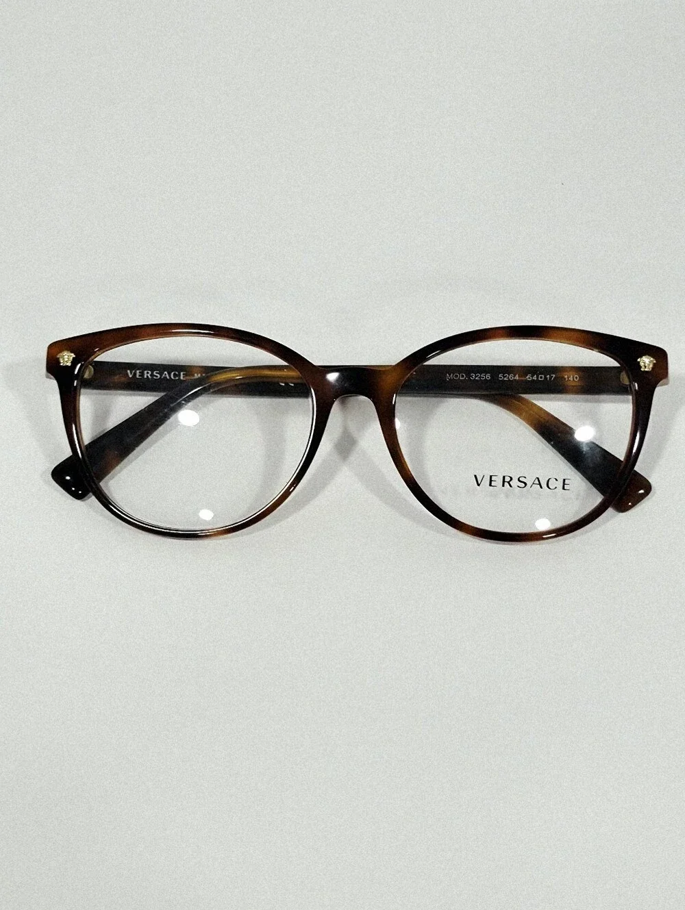 Versace eyeglass frame MOD. 3256 Color 5264 Havana Tortoise. Made in Italy.
